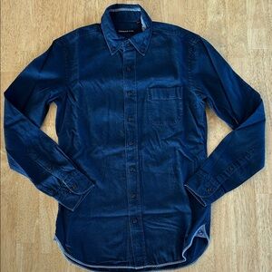 Hammer Made Dark Blue Casual Button Down Shirt